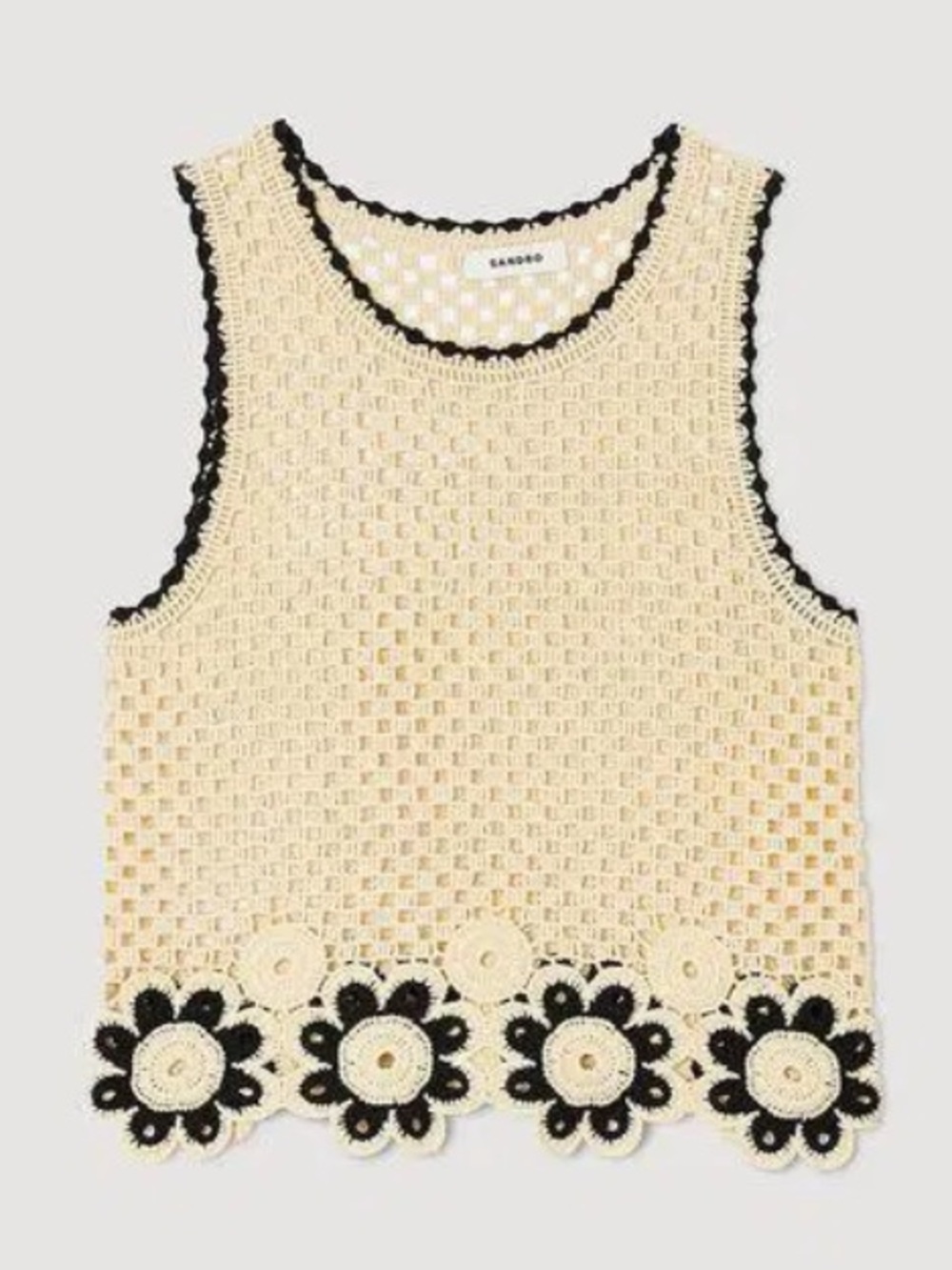 Sandro Crochet Sleeveless Top